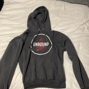 Cute gray kids hoodie worn
